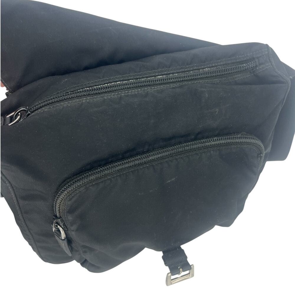 Prada Black Nylon Logo Plaque Messenger Crossbody Bag - Picture 12 of 16